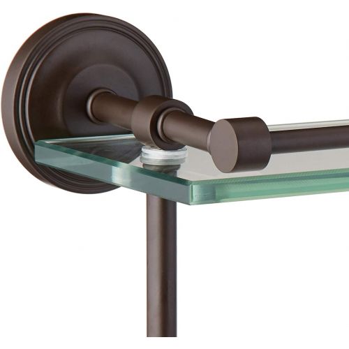  Allied Precision Industries Allied Brass P1000-216-GAL-ORB 16-Inch Tempered Double Glass Shelf with Gallery Rail, Oil Rubbed Bronze