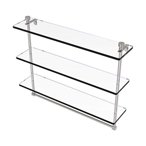  Allied Brass FT-522TB-SN Triple Glass Shelf wTB Satin Nickel