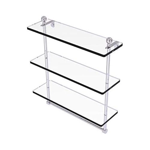  Allied Brass MA-516TB-PC 16 x 5 Triple Glass Shelf wTB Polished Chrome