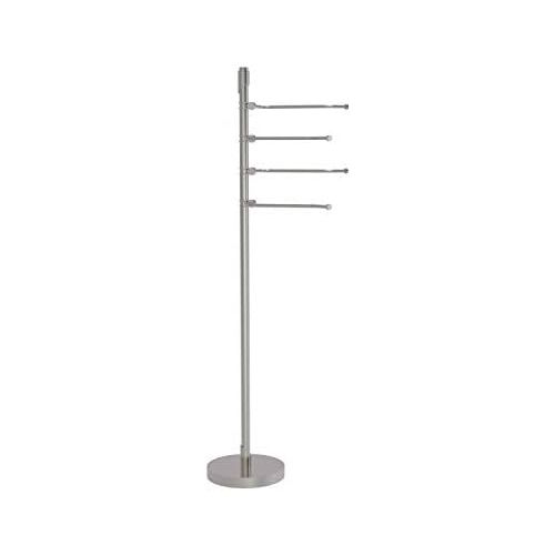  Allied Precision Industries Allied Brass TR-84-SN Tribecca Collection 49-Inch Towel Stand with 4-Swing Arm, Satin Nickel