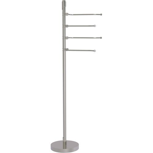  Allied Precision Industries Allied Brass TR-84-SN Tribecca Collection 49-Inch Towel Stand with 4-Swing Arm, Satin Nickel