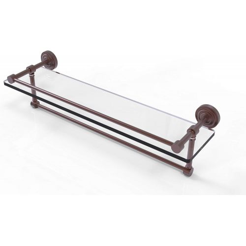  Allied Precision Industries Allied Brass DT-1TB22-GAL-CA 22-Inch by 5-Inch Glass Shelf with Towel Bar, Antique Copper