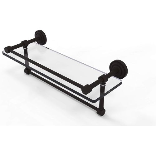  Allied Precision Industries Allied Brass DT-1TB16-GAL-ORB 16-Inch Gallery Glass Shelf with Towel Bar, Oil Rubbed Bronze