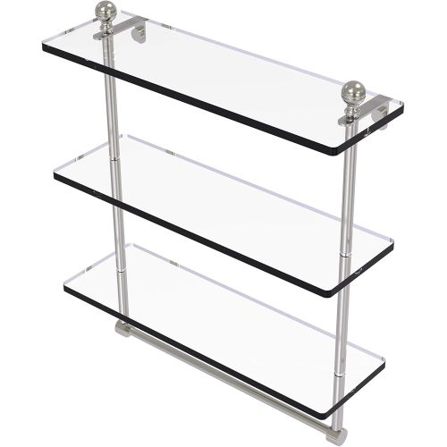  Allied Brass MA-516TB-SN 16 x 5 Triple Glass Shelf with TB Satin Nickel