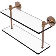 Allied Precision Industries Allied Brass SB-216-BBR Southbeach Collection 16-Inch by 5-Inch Double Glass Shelf, Brushed Bronze