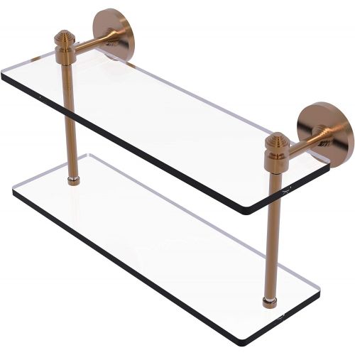  Allied Precision Industries Allied Brass SB-216-BBR Southbeach Collection 16-Inch by 5-Inch Double Glass Shelf, Brushed Bronze