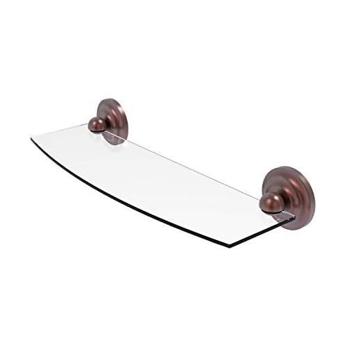  Allied Precision Industries Allied Brass R-3318-CA 18-Inch Beveled 14-Inch Glass Shelf, Antique Copper