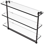 Allied Brass PR-522TB-PB 22 Triple Glass Shelf with TB Antique Bronze