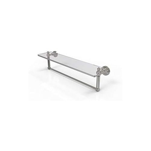  Allied Brass DT-1TB22-SN Glass Shelf with Towel Bar, 22-Inch x 5-Inch