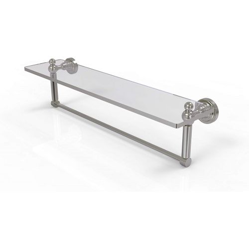  Allied Brass DT-1TB22-SN Glass Shelf with Towel Bar, 22-Inch x 5-Inch