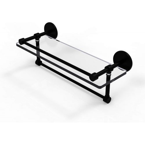  Allied Precision Industries Allied Brass P1000-1TB16-GAL-BKM 16-Inch Gallery Glass Shelf with Towel Bar, Matte Black