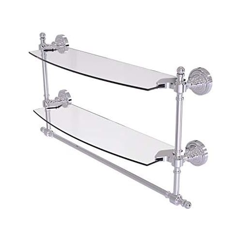  Allied Brass RD-34TB18-PC 18 Double Glass Shelf with TB Polished Chrome