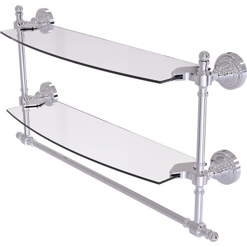  Allied Brass RD-34TB18-PC 18 Double Glass Shelf with TB Polished Chrome