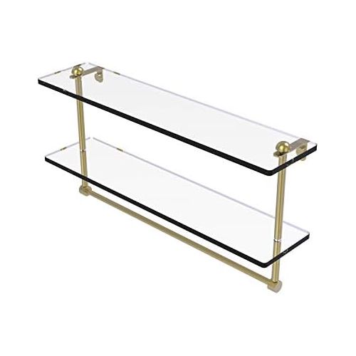  Allied Brass RC-222TB-SBR 22-Inch Double Glass Shelf with Towel Bar