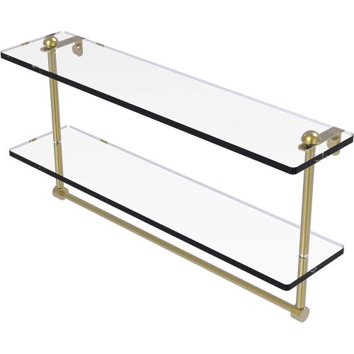  Allied Brass RC-222TB-SBR 22-Inch Double Glass Shelf with Towel Bar