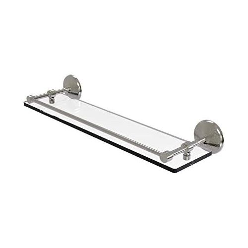  Allied Precision Industries Allied Brass MC-122-GAL-SN Monte Carlo 22-Inch Tempered Glass Shelf with Gallery Rail, Satin Nickel