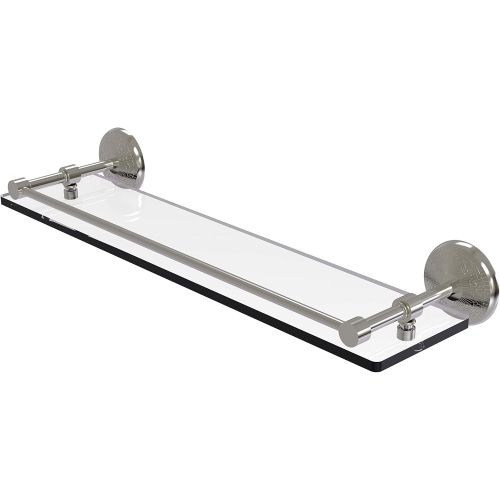  Allied Precision Industries Allied Brass MC-122-GAL-SN Monte Carlo 22-Inch Tempered Glass Shelf with Gallery Rail, Satin Nickel