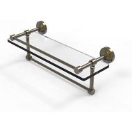 Allied Precision Industries Allied Brass WP-1TB16-GAL-ABR Waverly Place Collection 16-Inch by 5-Inch Glass Shelf with Towel Bar, Antique Brass
