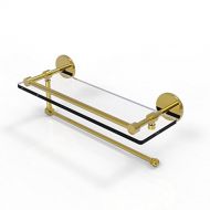 Allied Precision Industries Allied Brass Prestige Skyline Collection Paper Towel Holder with 16 Inch Gallery Glass Shelf P1000-1PT/16-GAL - Unlacquered Brass