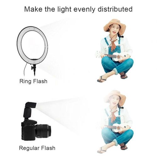  Alloet 55W 240pcs LED Ring Light 5500K Dimmable Camera Photo Lamp wTripod (B)