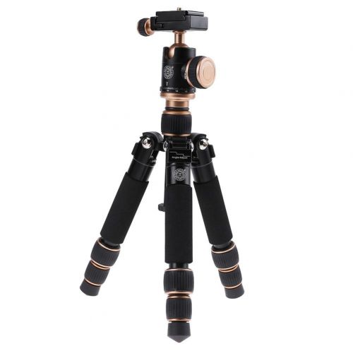  Alloet Q166 Aluminum Alloy 3 Section Short Photography Camera Tripod Head Monopod