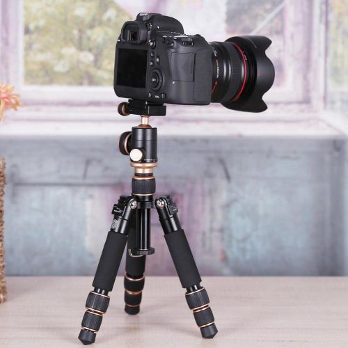  Alloet Q166 Aluminum Alloy 3 Section Short Photography Camera Tripod Head Monopod