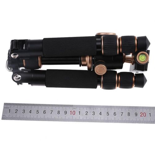  Alloet Q166 Aluminum Alloy 3 Section Short Photography Camera Tripod Head Monopod