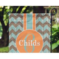 AlloraGifts Garden Flag - Personalized Garden Flag - Rustic Chevron Flag - Personalized Yard Flag - Wedding Gift - Housewarming Gift - Double Sided Flag