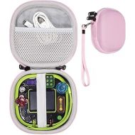 Alltravel Game System Case for LeapFrog RockIt Twist Handheld Learning Game System, Tailor Made Case-Best matching with color and shape, Mesh accessories pocket, detachable wrist strap (Pink)
