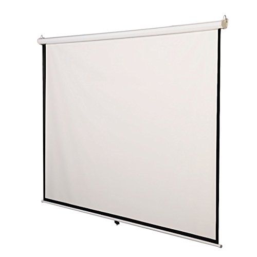  Almacen White Manual Pull Down Auto-Lock Projector Projection Screen 120 4:3 Aspect Ratio 96 Wx72 H Large Viewing Area Perfect For Home Theater Public Display Business Conference Classroom