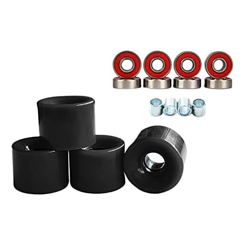  Almencla 4pcs 78A High Flexibility Quad Roller Skate Wheels with Bearings Installed Road Skate Skateboard Wheels for Indoor Outdoor Roller Skating