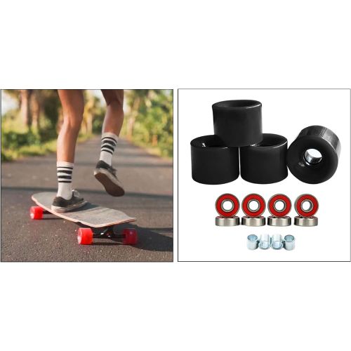  Almencla 4pcs 78A High Flexibility Quad Roller Skate Wheels with Bearings Installed Road Skate Skateboard Wheels for Indoor Outdoor Roller Skating