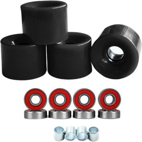  Almencla 4pcs 78A High Flexibility Quad Roller Skate Wheels with Bearings Installed Road Skate Skateboard Wheels for Indoor Outdoor Roller Skating