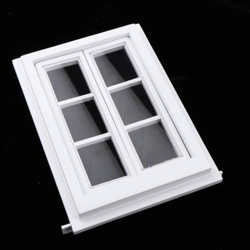  Almencla Mini White Wooden Door Window Furniture DIY Decor for 1/12 Dollhouse X12