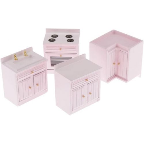  Almencla 1:12 Scale Dollhouse Kitchen Accessories Furniture Cabinet Cupboard Stove