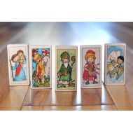 AlmondRodToys Boys Favorites 5 saint blocks - Catholic Saints George, Sebastian, Christopher, Michael, and Patrick