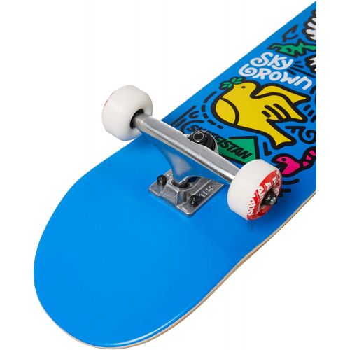  Almost Skateboards Complete Skateistan Sky Brown Doodle Blue 7.5