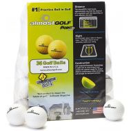 Best practice golf balls on the planet. Perfect for golf training. Solid contact for great feedback. Limited flight for backyard use. Safe for indoors. by AlmostGolf (36 Pack White