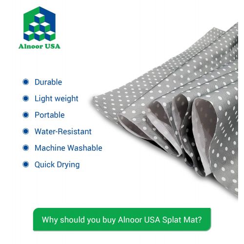  [아마존베스트]Alnoor USA Splat Mat for Under High Chair - Splash Mat | Washable & Water Resistant | Non-Toxic | Multiple Uses |...