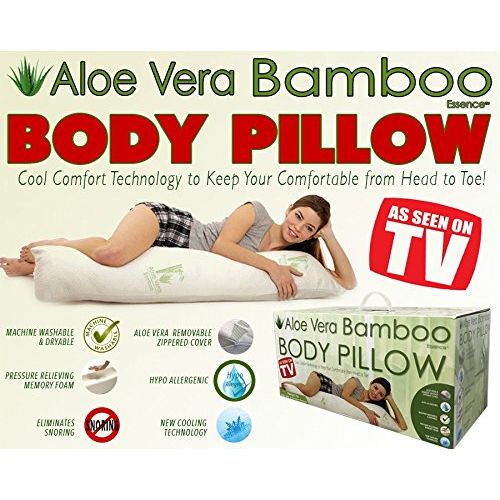  Aloe 99 Hypoallergenic Aloe Vera Bamboo Memory Foam Full Body Pillow for Adults