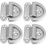 Alomejor D Ring Boat Folding Pad 316 Grade Stainless Steel Material Tie Down Cleat(4 Pcs 8mm)