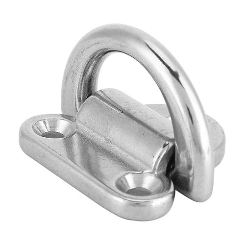  Alomejor D Ring Boat Folding Pad 316 Grade Stainless Steel Material Tie Down Cleat(4 Pcs 8mm)