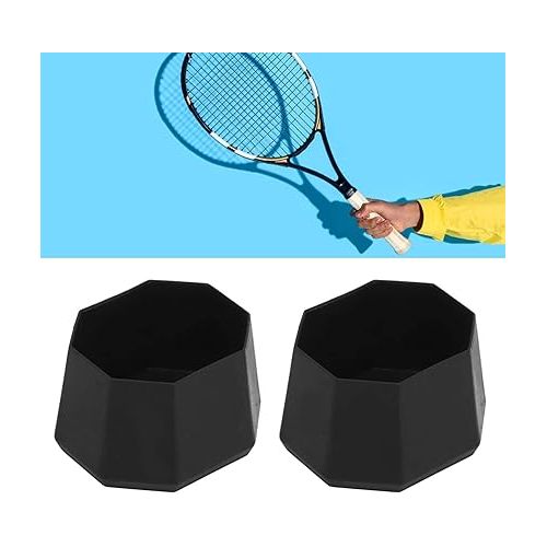  Alomejor 2pcs Tennis Racket Butt Silicone End Cover Repair Racket Back Cover for Tennis and Racquetball Racket