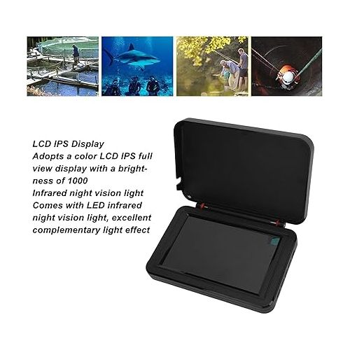  Underwater Fishing Camera with Colorful LCD Display 20M Cable Ultra HD Photosensitive Chip LED Night