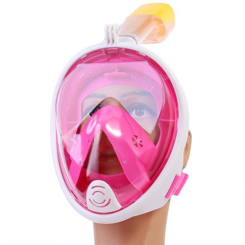  Alomejor Kids Full Face Snorkeling Mask, 180° View anti-leak anti-fog Tauchen Maske fuer Kinder, mit Ohrstoepseln
