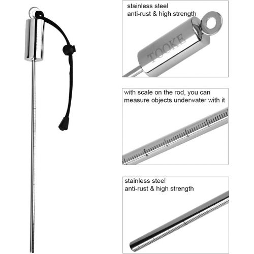  [아마존베스트]Alomejor Lobster Stick Scuba Diving Underwater Pointer Stick Rod Lanyard Strap Stainless Steel Diving Noise Maker