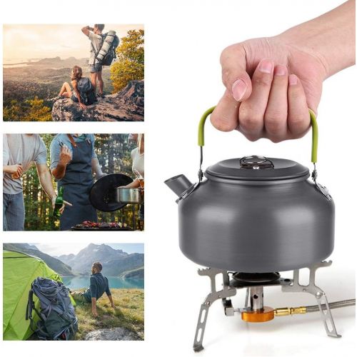  [아마존베스트]Alomejor Camping Kettle Camp Camping Coffe Pot 800ML Portable Aluminium Alloy Tea Pot for Outdoor Hiking Travel Picnic BBQ