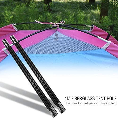  Alomejor Tent Pole 4M Fiberglass Adjustable Tarp Rod and Tent Poles Awning Frames Kit for Camping Outdoor Support