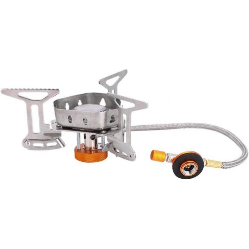  Alomejor Mini Outdoor Backpacking Camping Stoves Windproof Stove Folding Outdoor Gas Stove Portable Furnace Picnic Cooker Stove