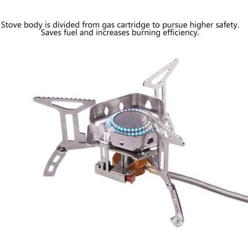  Alomejor Mini Outdoor Backpacking Camping Stoves Windproof Stove Folding Outdoor Gas Stove Portable Furnace Picnic Cooker Stove